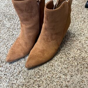 Brown Faux Suede Ankle Boots